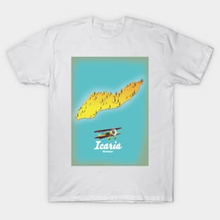 Icaria greece retro map T-Shirt